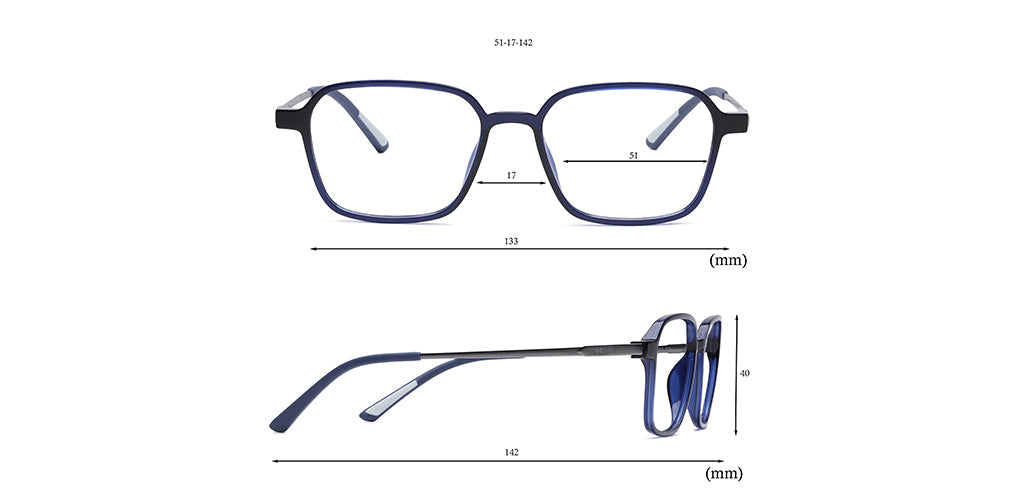 Happster Clipon Unisex Eyeglasses Full Frame Clipon Geometric Medium 51 Ultem SM WX6500
