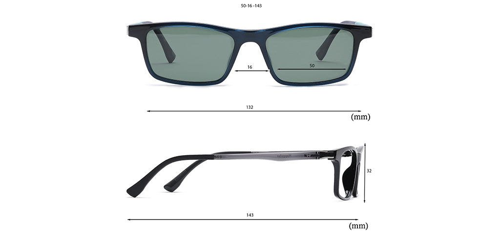 Happster Clipon Unisex Eyeglasses Full Frame Rectangle Medium 50 Ultem SM WX6507
