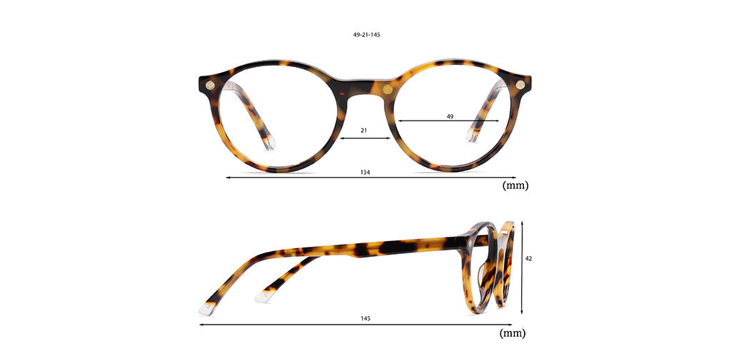 Happster Clipon Unisex Eyeglasses Full Frame Round Small 49 Acetate SM SW2326R