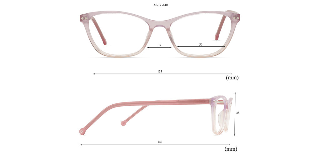 Happster Clipon Women Eyeglasses Full Frame Cateye Medium 50 Acetate SM ANI2319