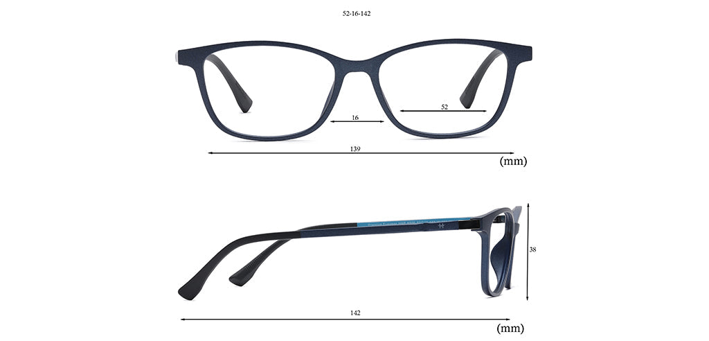 Happster Clipon Women Eyeglasses Full Frame Cateye Large 52 Ultem SM WX6508