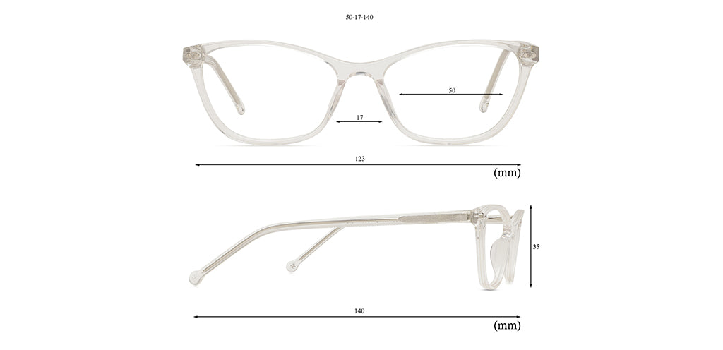 Happster Clipon Women Eyeglasses Full Frame Cateye Medium 50 Acetate SM ANI2319