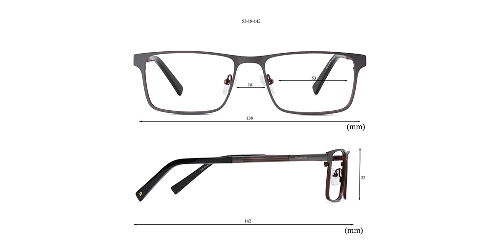 Happster Clipon Unisex Eyeglasses Full Frame Rectangle Large 53 TR90 SM XJ5108