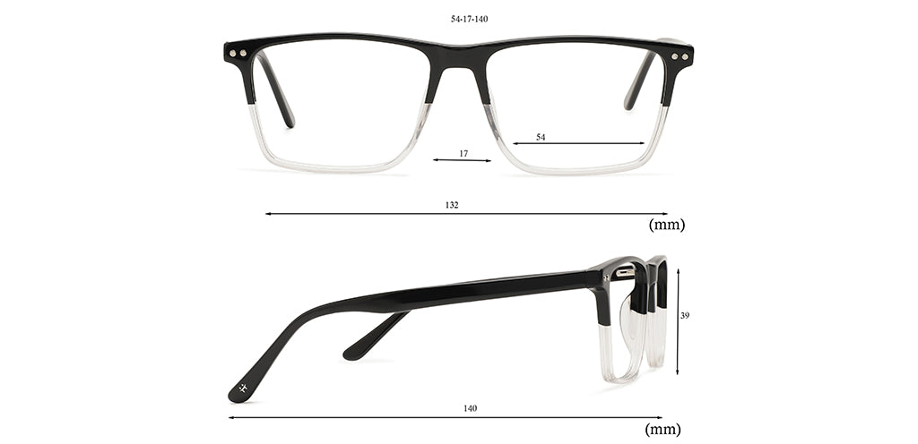 Happster Clipon Unisex Eyeglasses Full_frame Square Large 54 Acetate SM SW2322