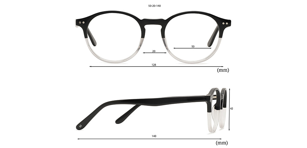 Happster Clipon Unisex Eyeglasses Full_frame Round Medium 50 Acetate SM SW2324