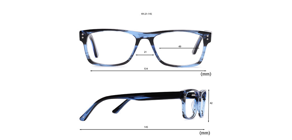Happster Clipon Unisex Eyeglasses Full Frame Rectangle Large 53 Acetate SM SW2326