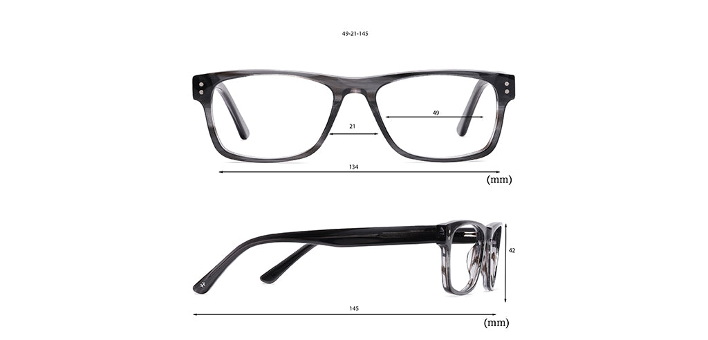 Happster Clipon Unisex Eyeglasses Full Frame Rectangle Large 53 Acetate SM SW2326