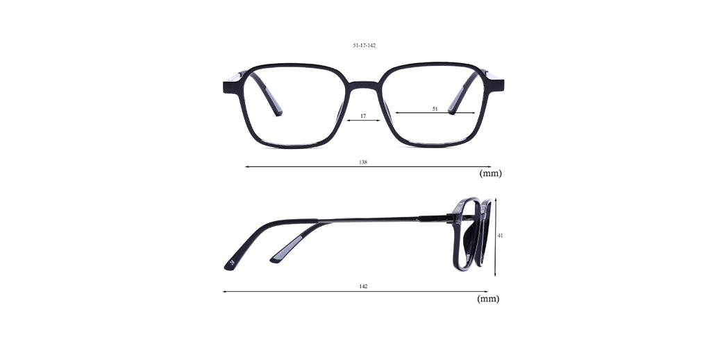 Happster Clipon Unisex Eyeglasses Full Frame Clipon Geometric Medium 51 Ultem SM WX6500