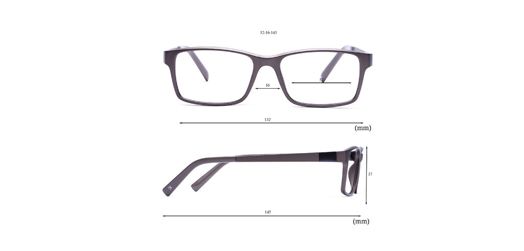 Happster Clipon Unisex Eyeglasses Full Frame Rectangle Medium 52 Ultem SM WX6509