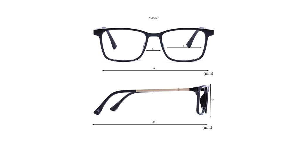 Happster Clipon Unisex Eyeglasses Full Frame Clipon Rectangle Medium 51 Ultem SM WX6501