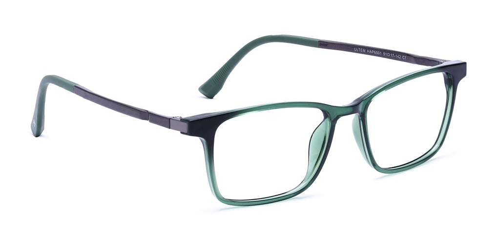Happster Clipon Unisex Eyeglasses Full Frame Clipon Rectangle Medium 51 Ultem SM WX6501