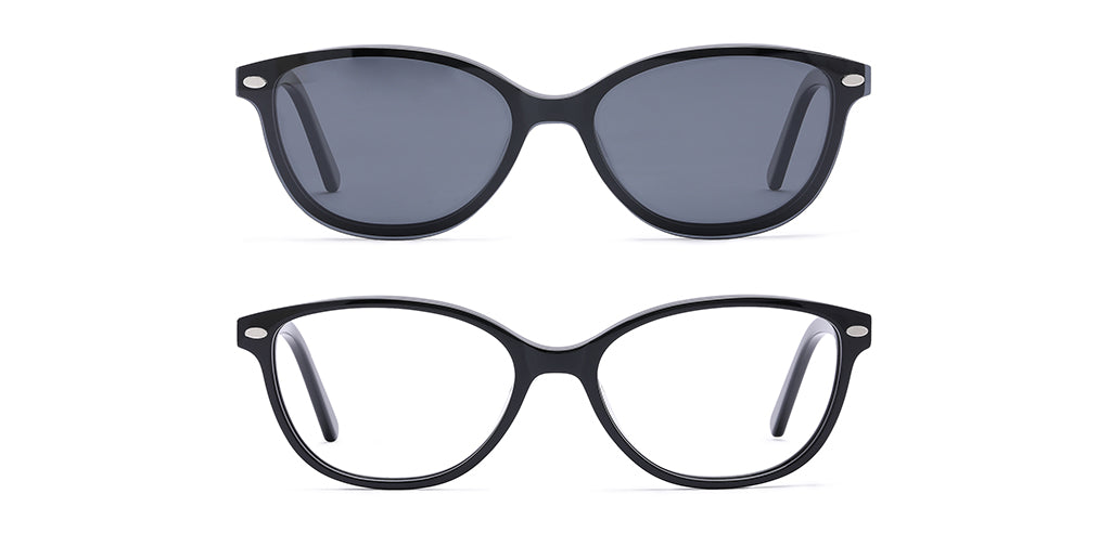 Happster Clipon Women Eyeglasses Full Frame Cateye Medium 50 Acetate SM SW2327