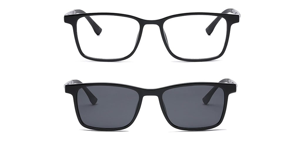 Happster Clipon Unisex Eyeglasses Full Frame Clipon Rectangle Medium 51 Ultem SM WX6501