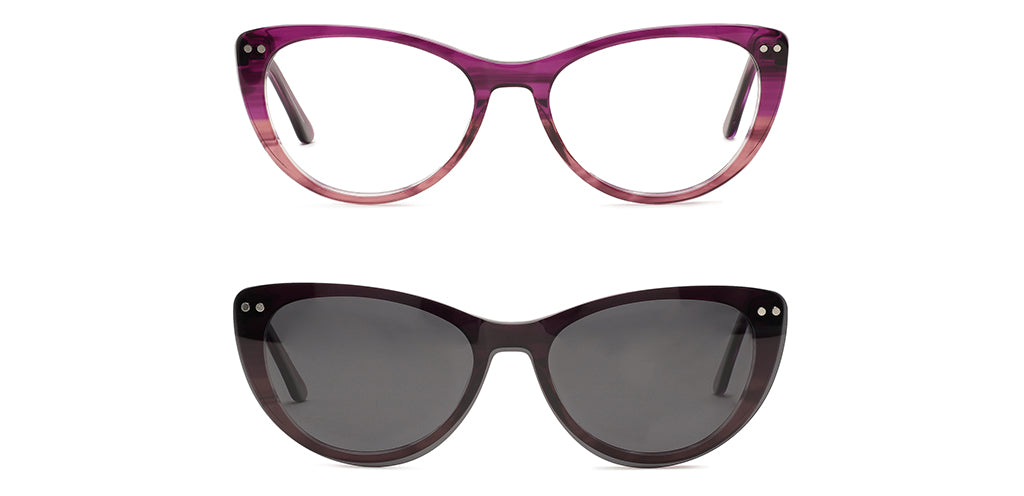 Happster Clipon Women Eyeglasses Full Frame Cateye Medium 51 Acetate SM SW2325