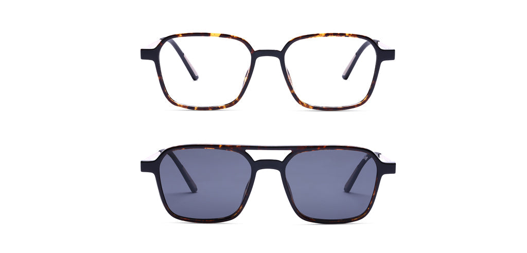 Happster Clipon Unisex Eyeglasses Full Frame Clipon Geometric Medium 51 Ultem SM WX6500