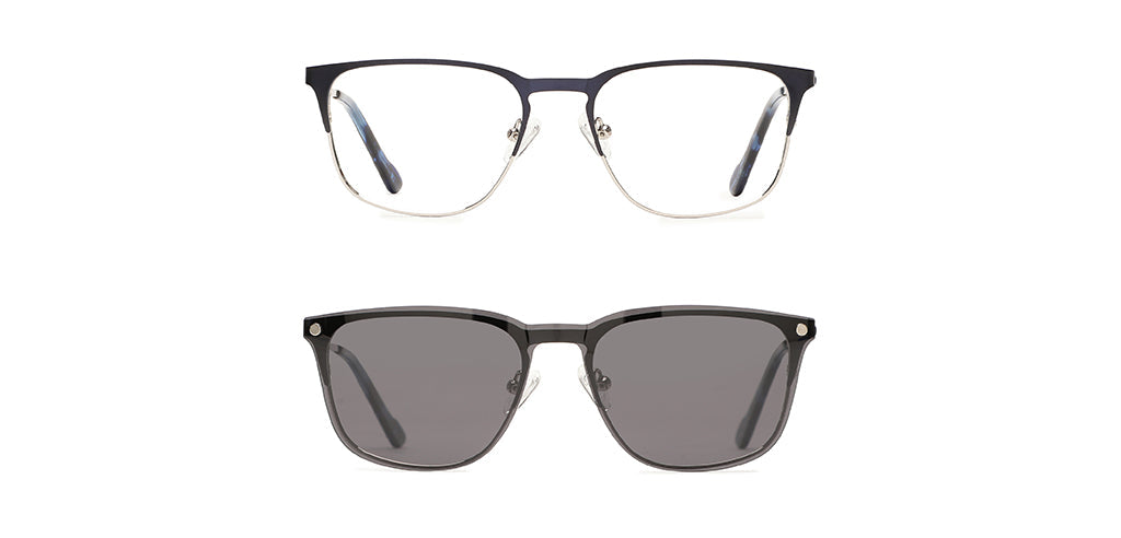 Happster Clipon Unisex Eyeglasses Full_Frame Square Medium 50 Metal SM XJ5102