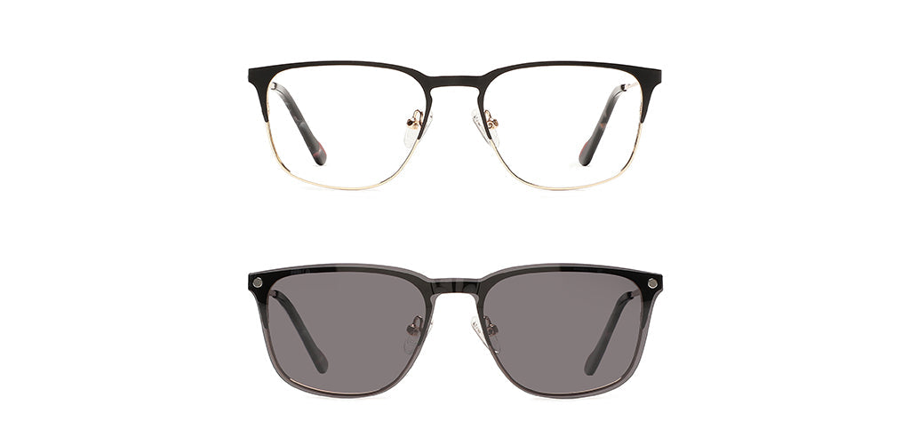 Happster Clipon Unisex Eyeglasses Full_Frame Square Medium 50 Metal SM XJ5102