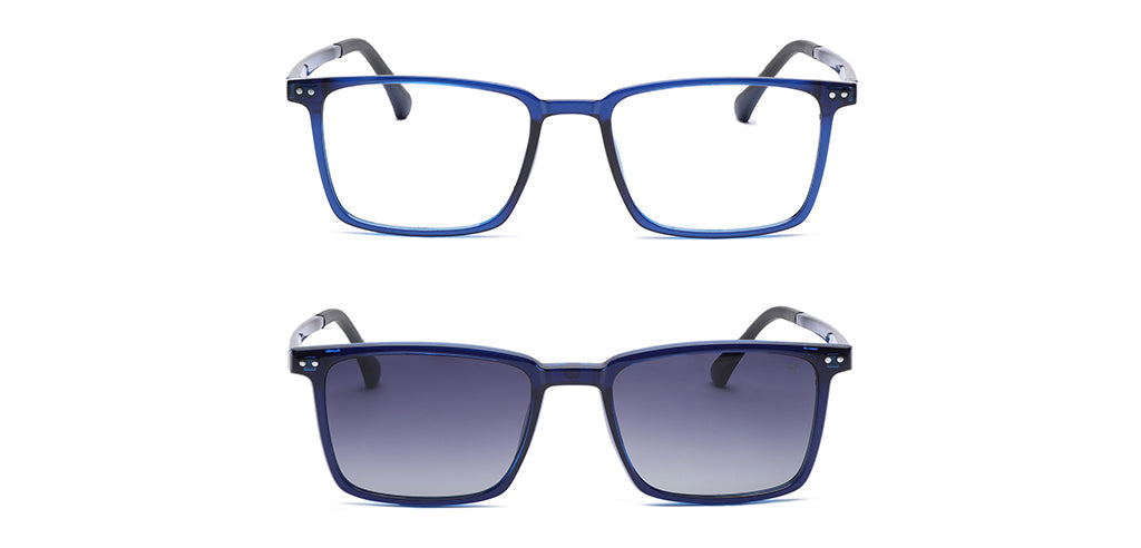 Happster Clipon Unisex Eyeglasses Full Frame Clipon Square Large 52 Ultem SM SE6502