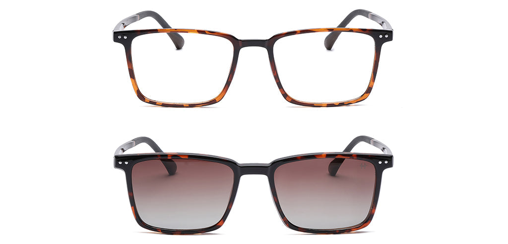 Happster Clipon Unisex Eyeglasses Full Frame Clipon Square Large 52 Ultem SM SE6502