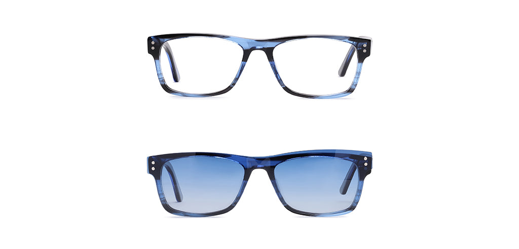 Happster Clipon Unisex Eyeglasses Full Frame Rectangle Large 53 Acetate SM SW2326
