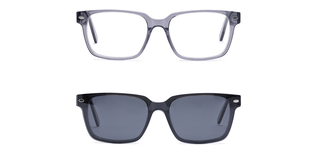 Happster Clipon Unisex Eyeglasses Full Frame Rectangle Medium 51 Acetate SM SW2328