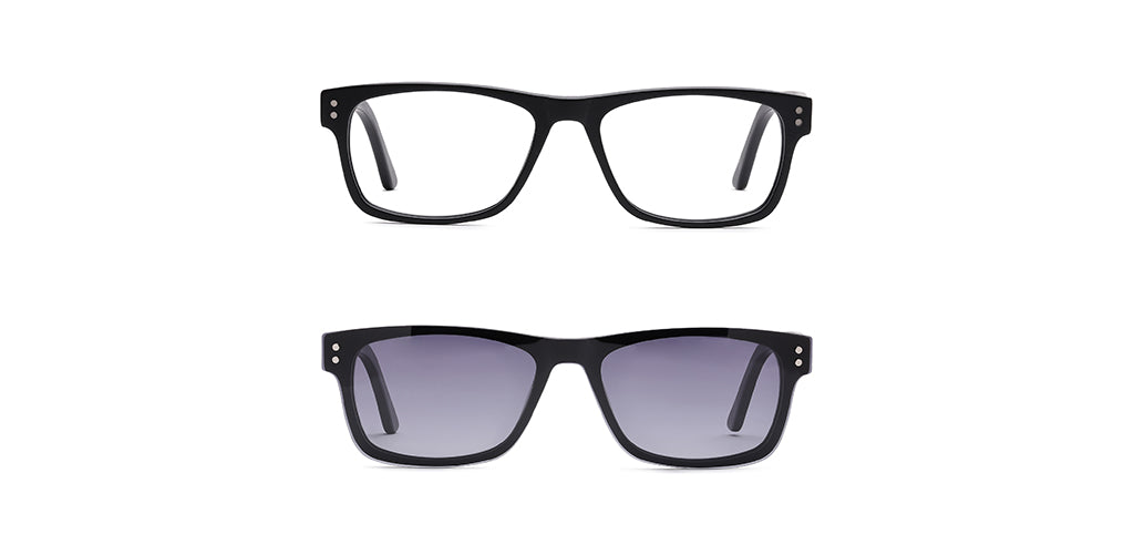 Happster Clipon Unisex Eyeglasses Full Frame Rectangle Large 53 Acetate SM SW2326