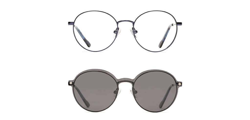 Happster Clipon Unisex Eyeglasses Full_Frame Round Small 48 Metal SM XJ5104
