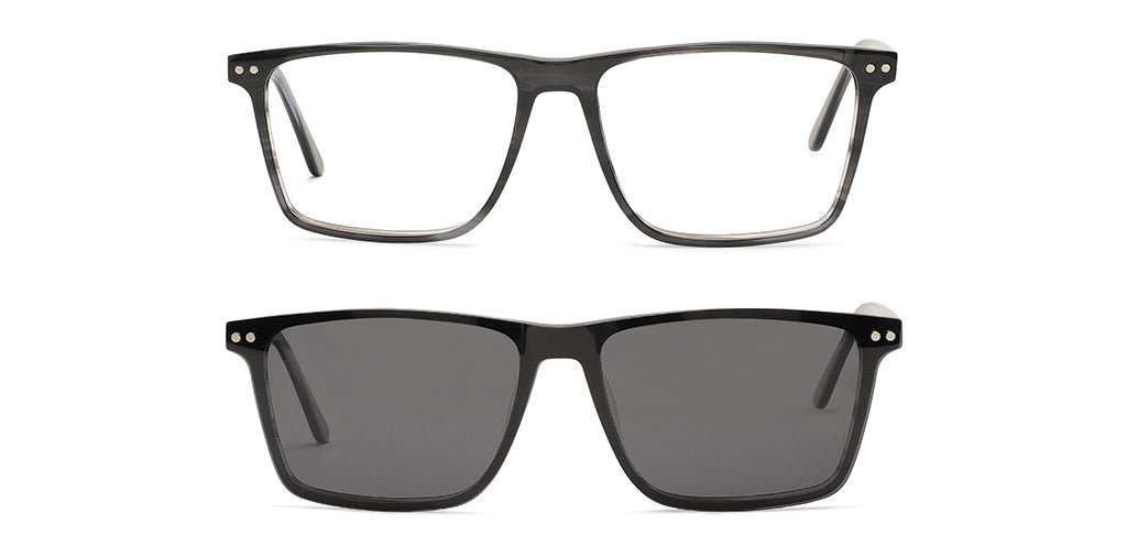 Happster Clipon Unisex Eyeglasses Full_frame Square Large 54 Acetate SM SW2322