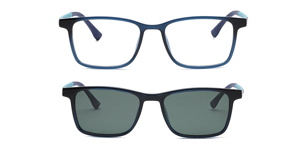 Happster Clipon Unisex Eyeglasses Full Frame Clipon Rectangle Medium 51 Ultem SM WX6501