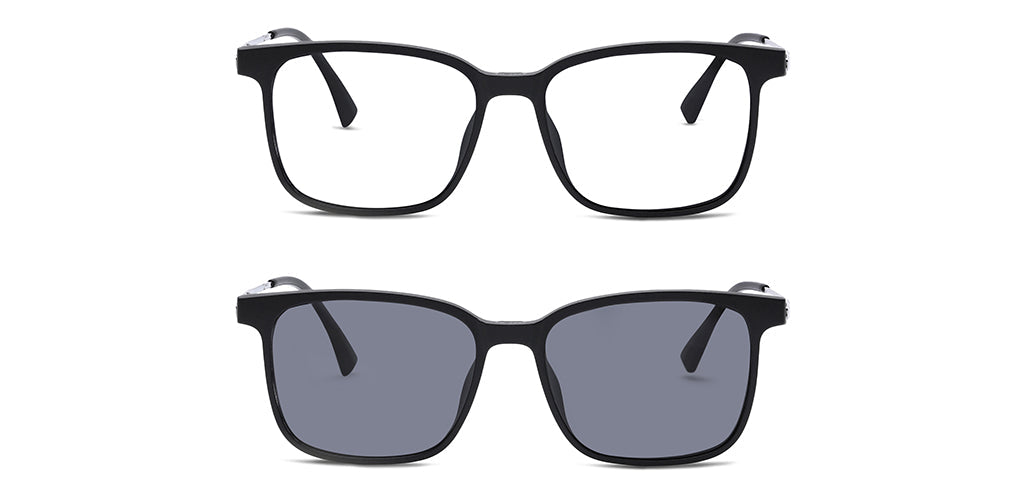 Happster Clipon Unisex Eyeglasses Full Frame Rectangle Medium 51 TR90 SM AM8520