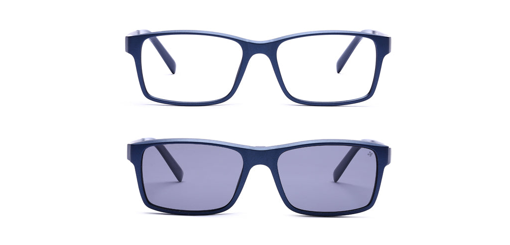 Happster Clipon Unisex Eyeglasses Full Frame Rectangle Medium 52 Ultem SM WX6509