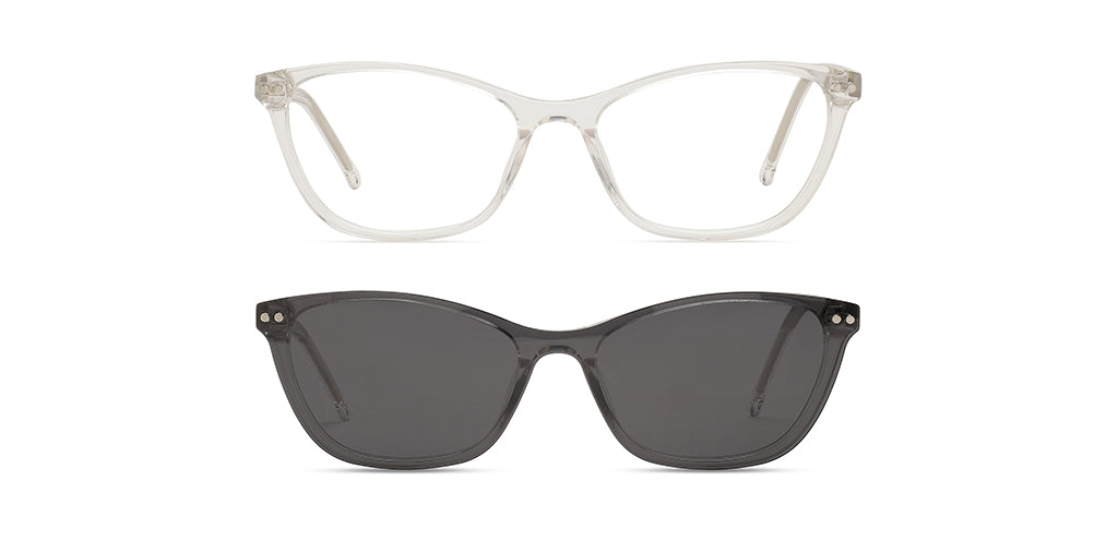 Happster Clipon Women Eyeglasses Full Frame Cateye Medium 50 Acetate SM ANI2319