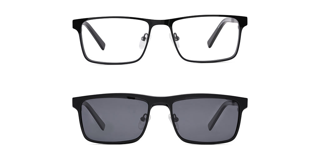 Happster Clipon Unisex Eyeglasses Full Frame Rectangle Large 53 TR90 SM XJ5108