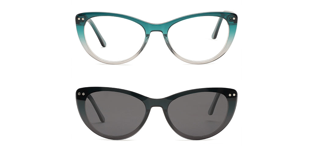Happster Clipon Women Eyeglasses Full Frame Cateye Medium 51 Acetate SM SW2325