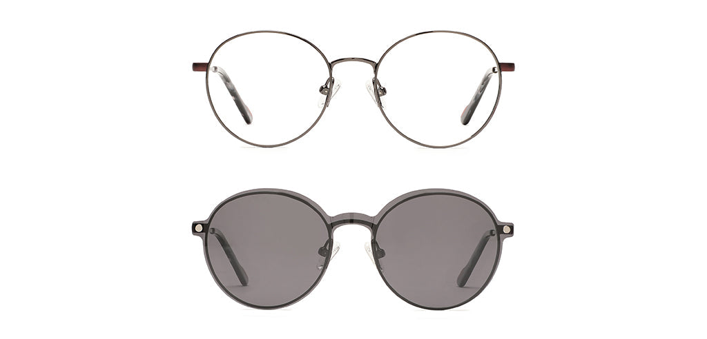 Happster Clipon Unisex Eyeglasses Full_Frame Round Small 48 Metal SM XJ5104