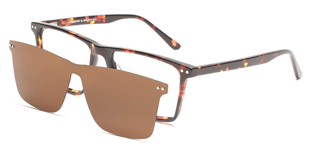 Happster Clipon Unisex Eyeglasses Full_frame Square Large 54 Acetate SM SW2322