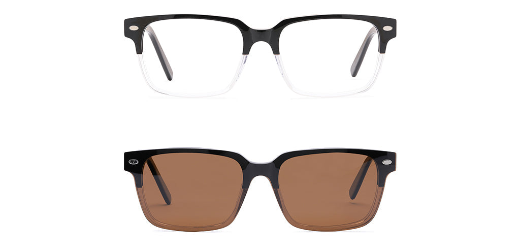 Happster Clipon Unisex Eyeglasses Full Frame Rectangle Medium 51 Acetate SM SW2328