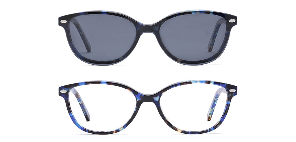 Happster Clipon Women Eyeglasses Full Frame Cateye Medium 50 Acetate SM SW2327