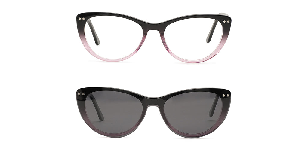Happster Clipon Women Eyeglasses Full Frame Cateye Medium 51 Acetate SM SW2325