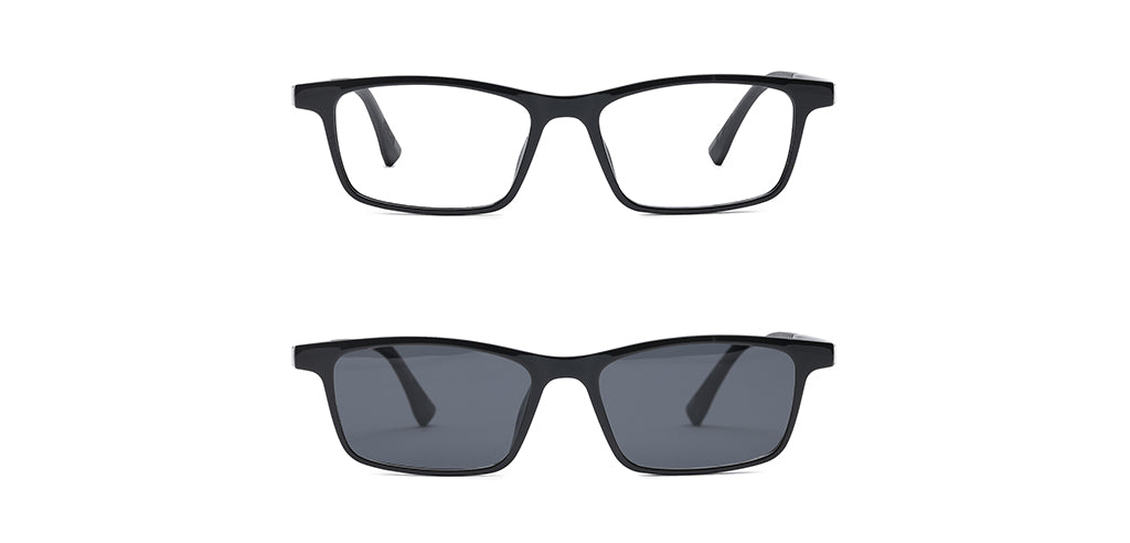Happster Clipon Unisex Eyeglasses Full Frame Rectangle Medium 50 Ultem SM WX6507