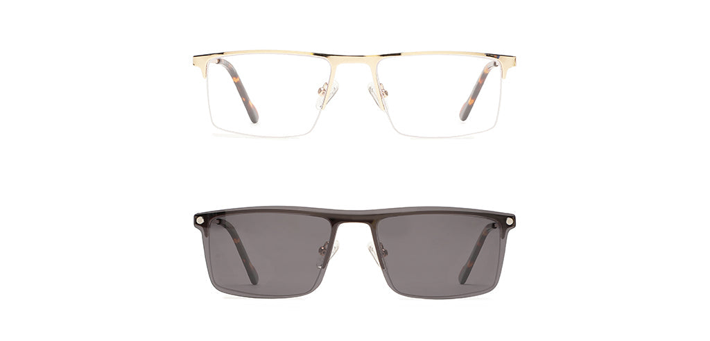 Happster Clipon Unisex Eyeglasses Half_Frame Square Large 53 Metal SM XJ5101
