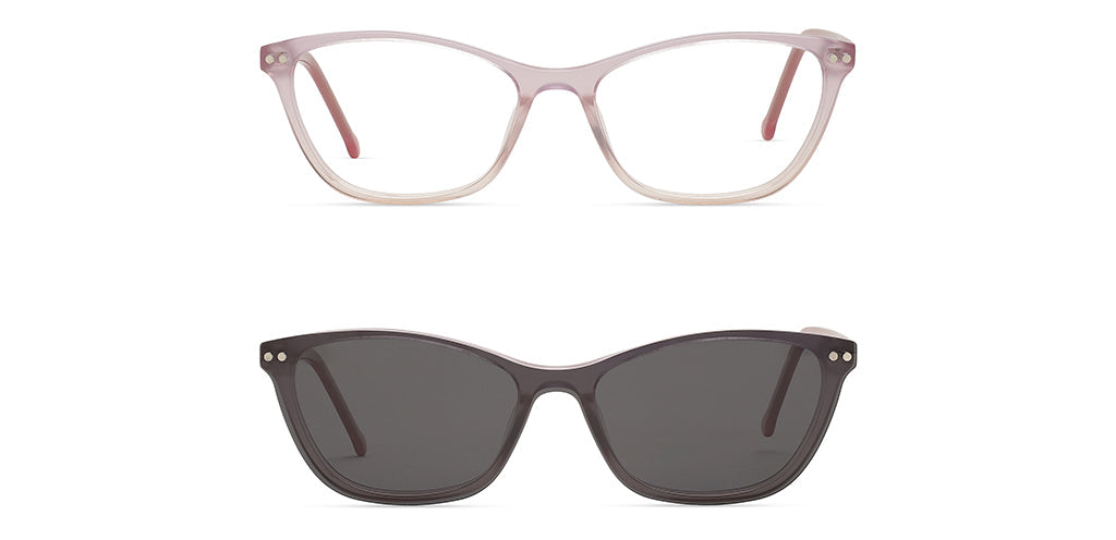 Happster Clipon Women Eyeglasses Full Frame Cateye Medium 50 Acetate SM ANI2319