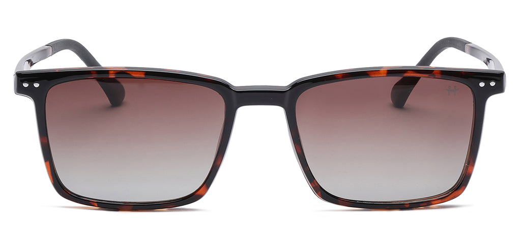 Happster Clipon Unisex Eyeglasses Full Frame Clipon Square Large 52 Ultem SM SE6502