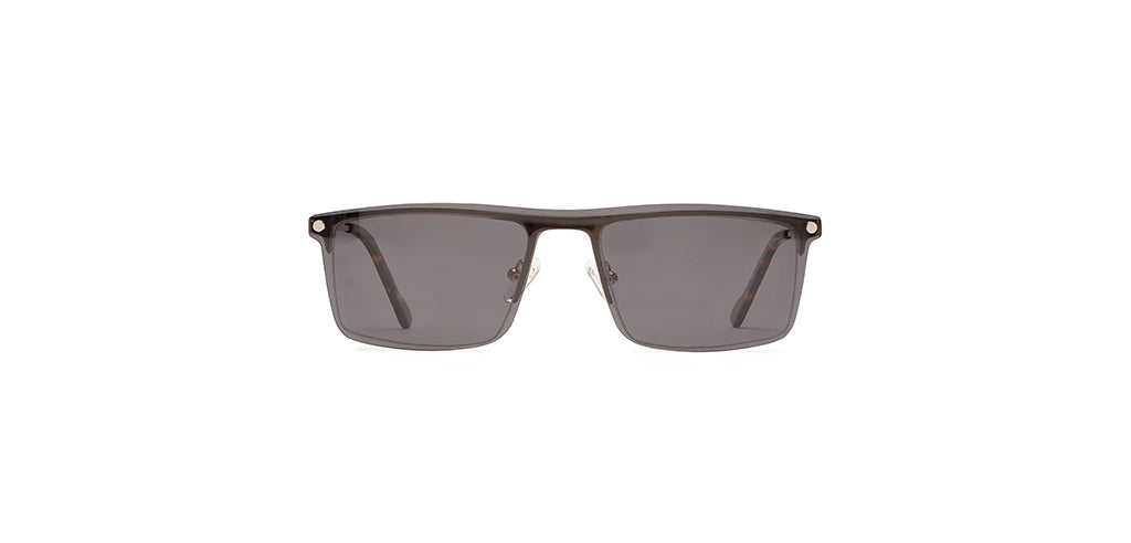 Happster Clipon Unisex Eyeglasses Half_Frame Square Large 53 Metal SM XJ5101