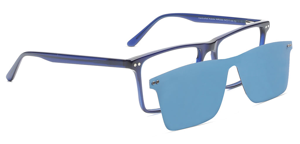 Happster Clipon Unisex Eyeglasses Full_frame Square Large 54 Acetate SM SW2322