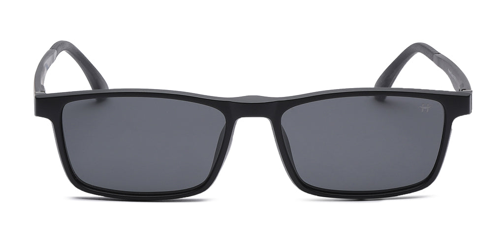Happster Clipon Unisex Eyeglasses Full Frame Clipon Rectangle Large 53 Ultem SM SE6503