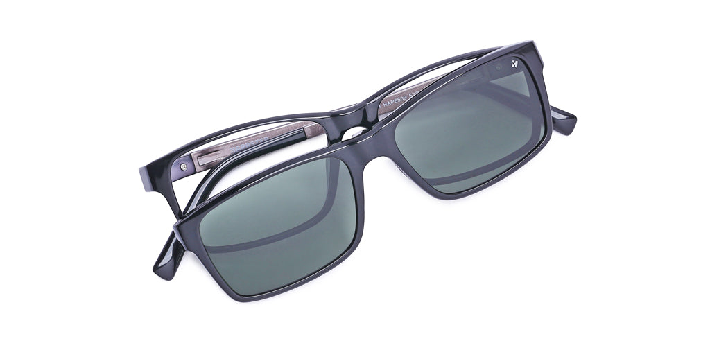 Happster Clipon Unisex Eyeglasses Full Frame Rectangle Medium 52 Ultem SM WX6509