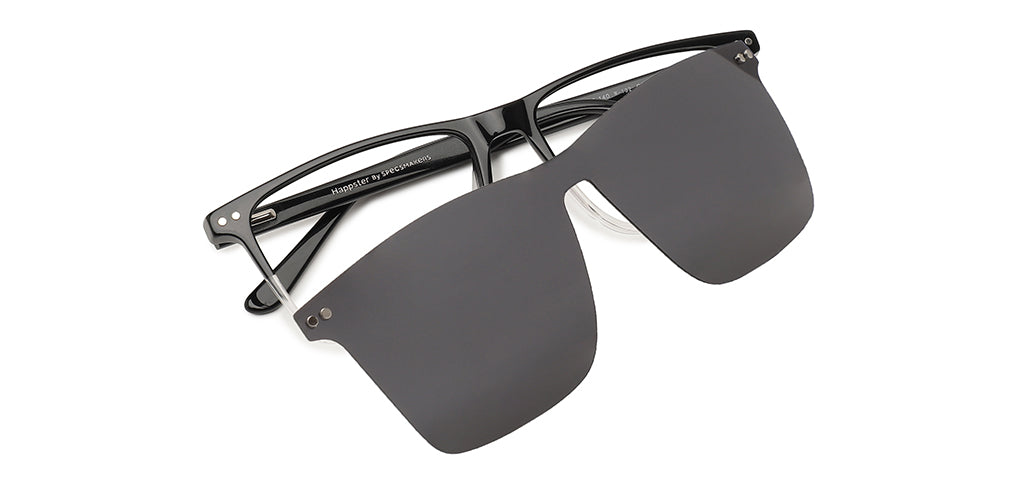 Happster Clipon Unisex Eyeglasses Full_frame Square Large 54 Acetate SM SW2322