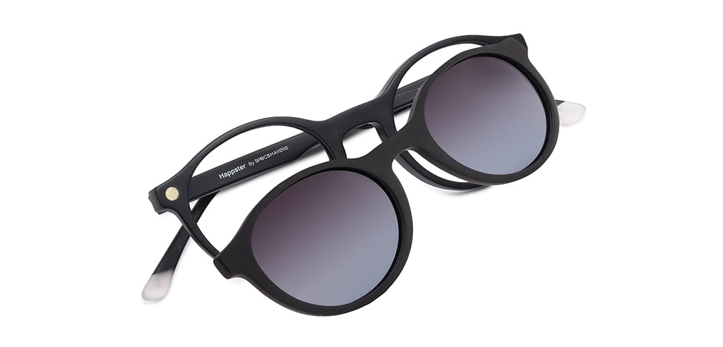 Happster Clipon Unisex Eyeglasses Full Frame Round Small 49 Acetate SM SW2326R