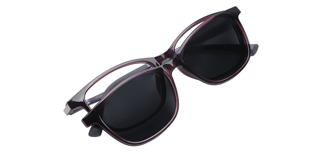 Happster Clipon Women Eyeglasses Full Frame Cateye Large 52 Ultem SM WX6508